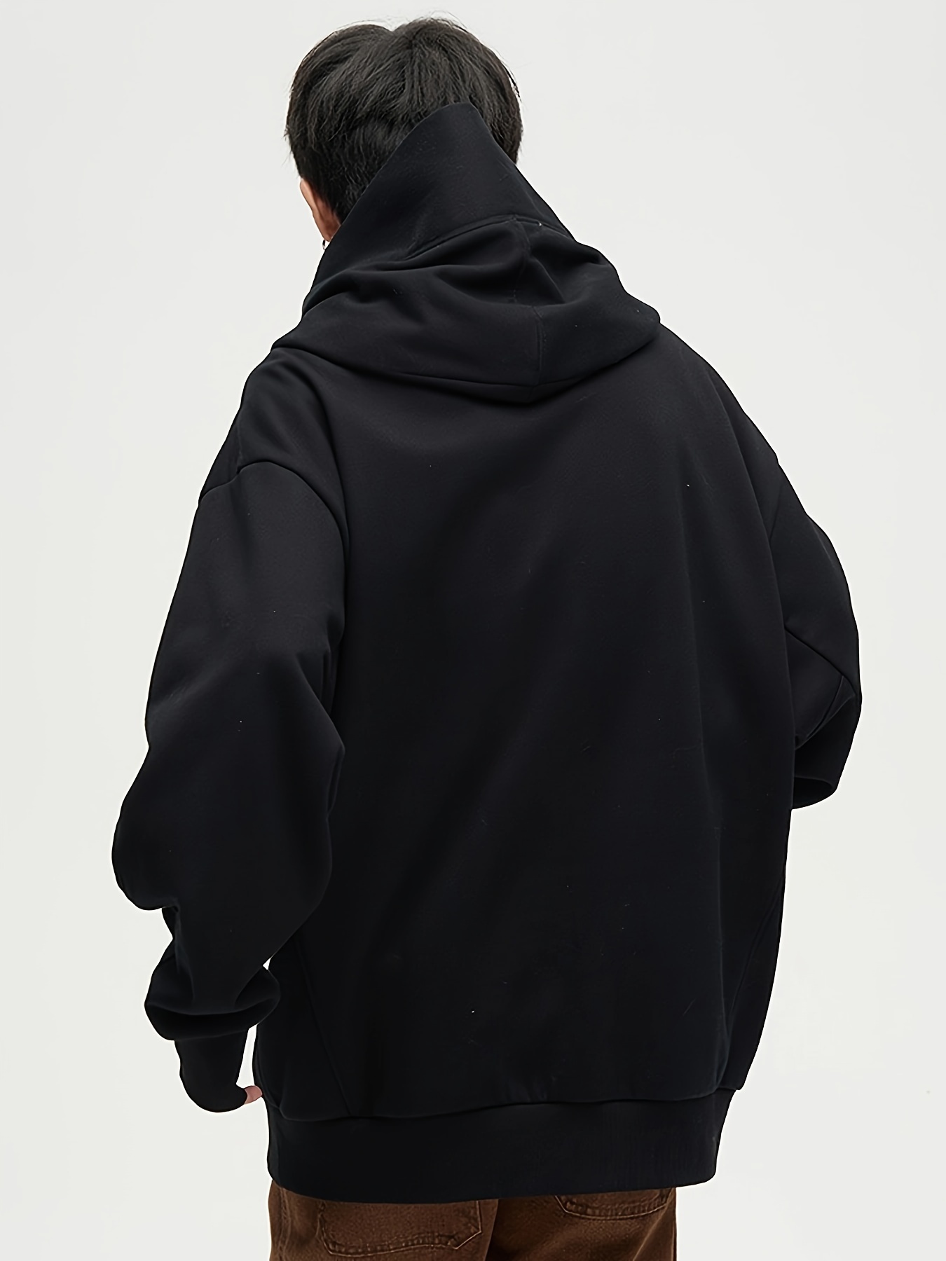 mens heavy plush hoodie ninja oversize shoulder pullover novelty hoodie hoodie details 2