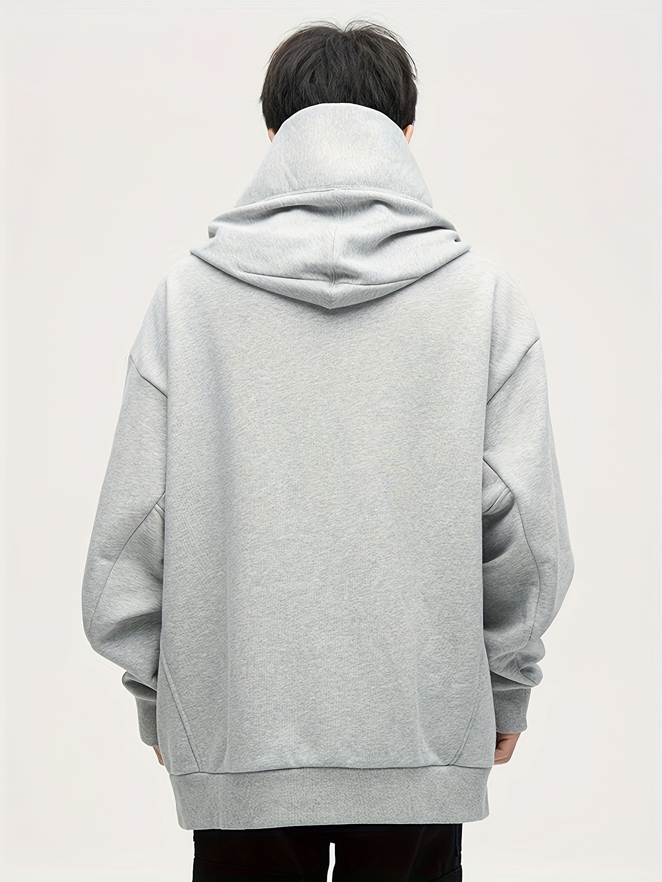 mens heavy plush hoodie ninja oversize shoulder pullover novelty hoodie hoodie details 3