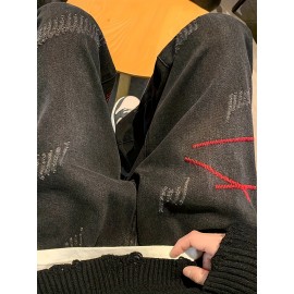 Men's Vintage Denim Jeans, Casual Streetwear Straight Leg Loose Pants For Outdoor Spring Fall