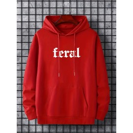 Men's Oversized Hip-Hop Style Hoodie with Geometric Print - Casual Pullover Sweatshirt for Fall & Winter, Polyester, Machine Washable