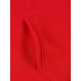 Men's Polyester Hooded Sweatshirt with Geometric Leaf Applique, Sports Style Active Hoodie with Slight Stretch, Regular Fit Knit Fabric Pullover - Casual Hip Hop Streetwear