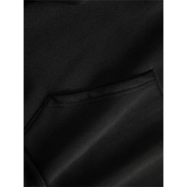 ME VS ME Print, Men's Casual and Cozy Hoodies, Trendy Long Sleeve Hooded Sweatshirt, Casual Versatile Top for Autumn Winter