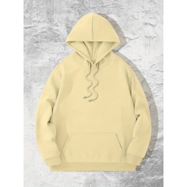 Men's Casual Hoodie, Spring/Autumn Fashion, Geometric Pattern, Knit Fabric, Regular Fit, Polyester, Stretchy, Crew Neck, 