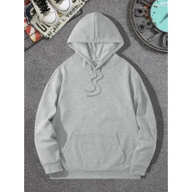 Men's Casual Hoodie, Spring/Autumn Fashion, Geometric Pattern, Knit Fabric, Regular Fit, Polyester, Stretchy, Crew Neck, 