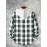 Fashionable And Versatile Men's College Style Casual Plaid Hoodies Button Drawstring Shirt Jacket, Suitable For Outdoor